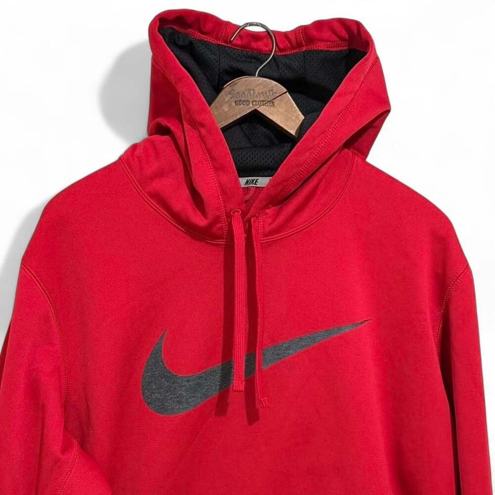 Nike Therma-FIT Red Black Athletic Pullover Hoodie